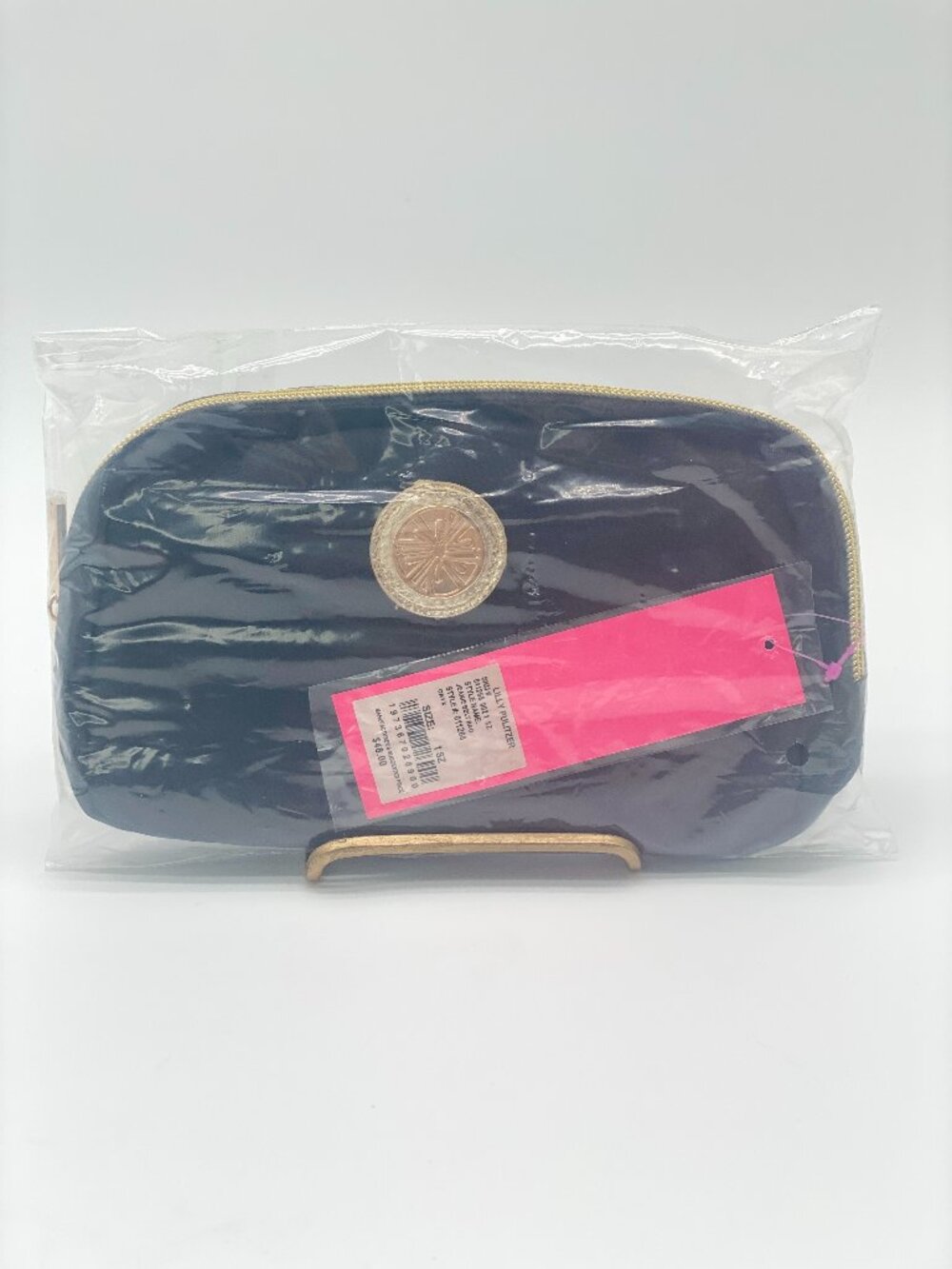 NWT Lilly Pulitzer Onyx Jeanie Belt Bag Black Gold Citrus Plaque Fanny Pack - Picture 2 of 6